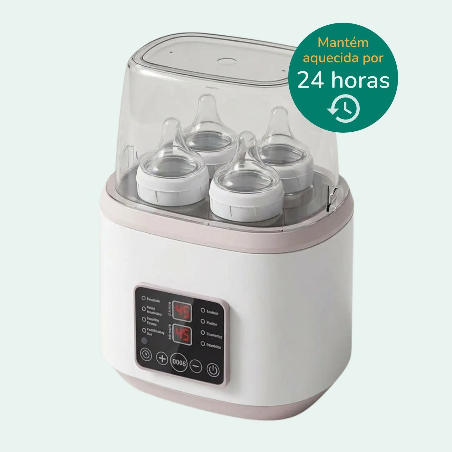 Aquecedor de mamadeira Heats Up Pro com função de manter o leite aquecido por 24 horas, aquecedor de mamadeira estilo Avent com esterilização rápida.