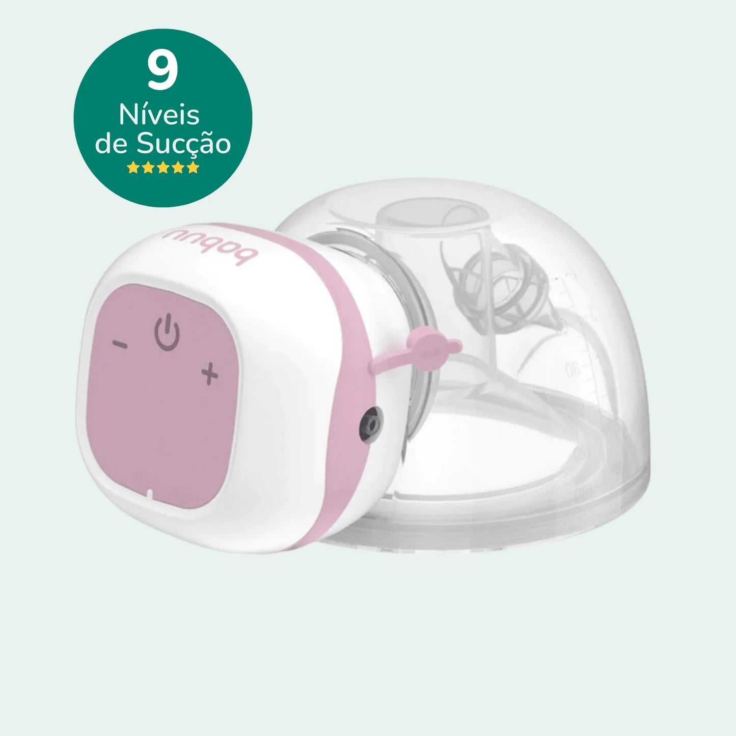 Bomba tira leite elétrica Babuu Confort com 9 níveis de sucção e controle ajustável – Mamatela