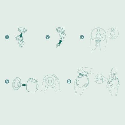 Guia ilustrado de montagem da bomba tira leite elétrica Babuu Confort passo a passo – Mamatela