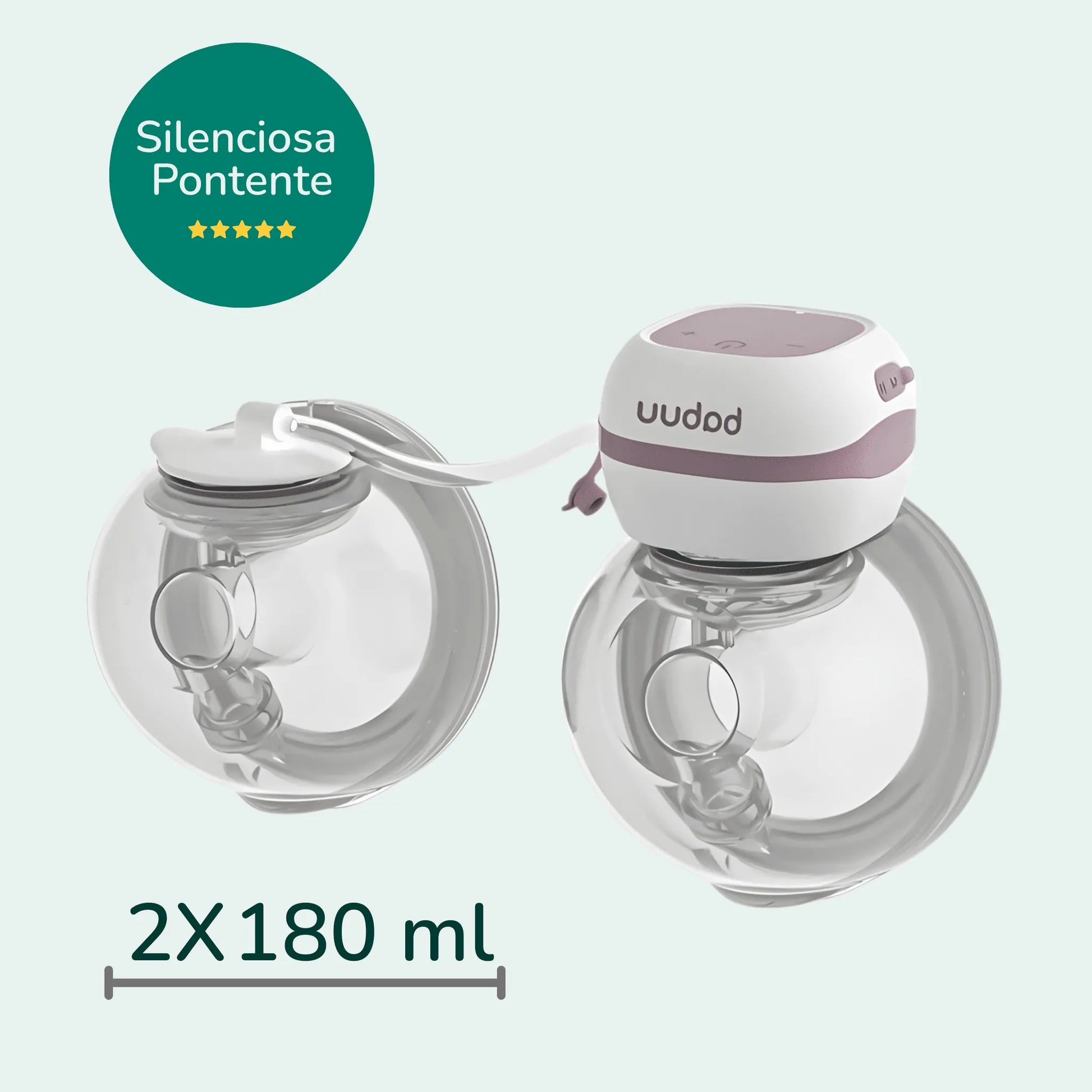 Bomba tira leite Babuu Confort dupla com capacidade de 2x180ml, silenciosa e potente – Mamatela