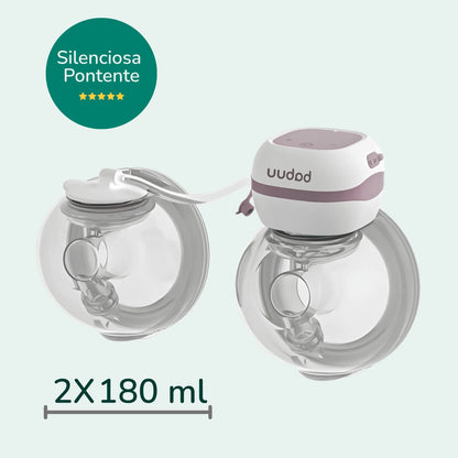 Bomba tira leite Babuu Confort dupla com capacidade de 2x180ml, silenciosa e potente – Mamatela