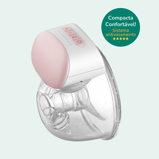 Bomba tira-leite elétrica Mamatela compacta e confortável, com sistema antivazamento e design ergonômico ideal para mães modernas.