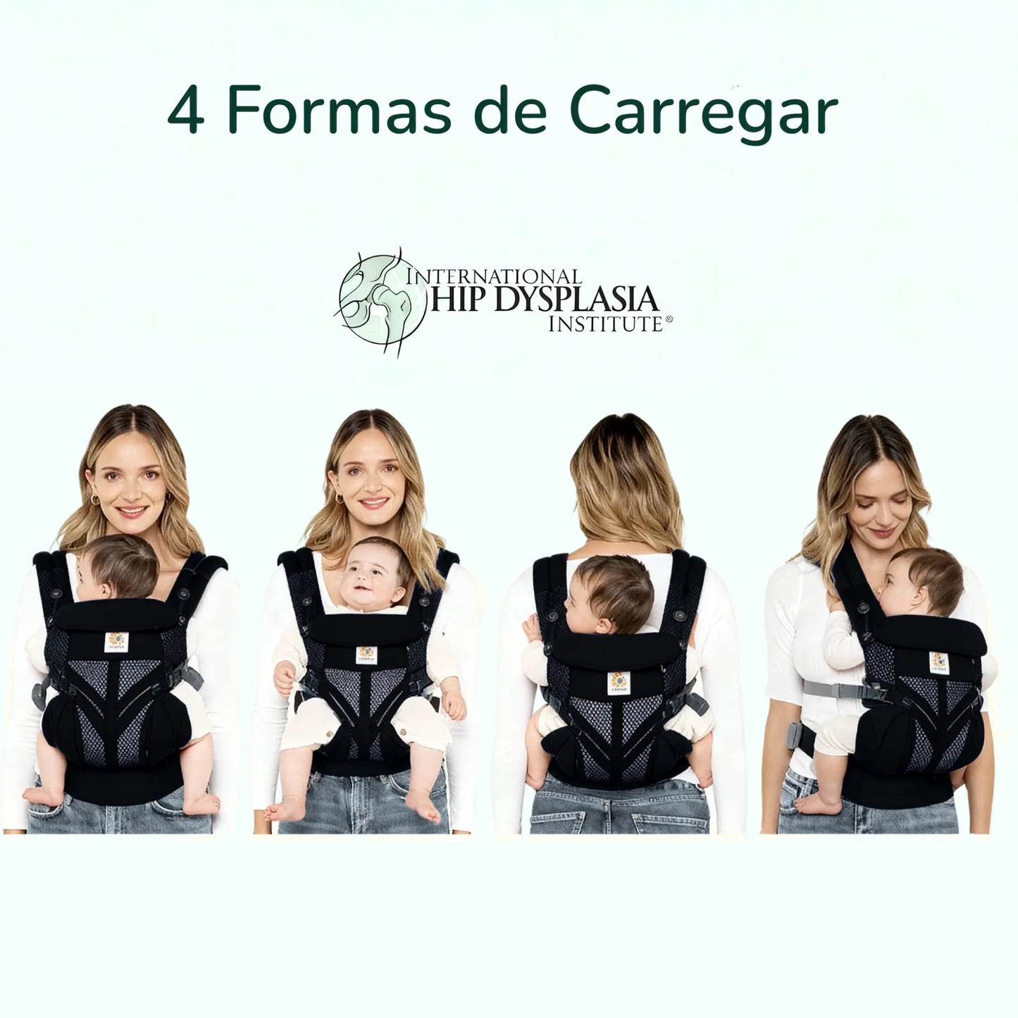 Canguru ergonômico Ergobaby promovendo postura correta e conforto para o bebê