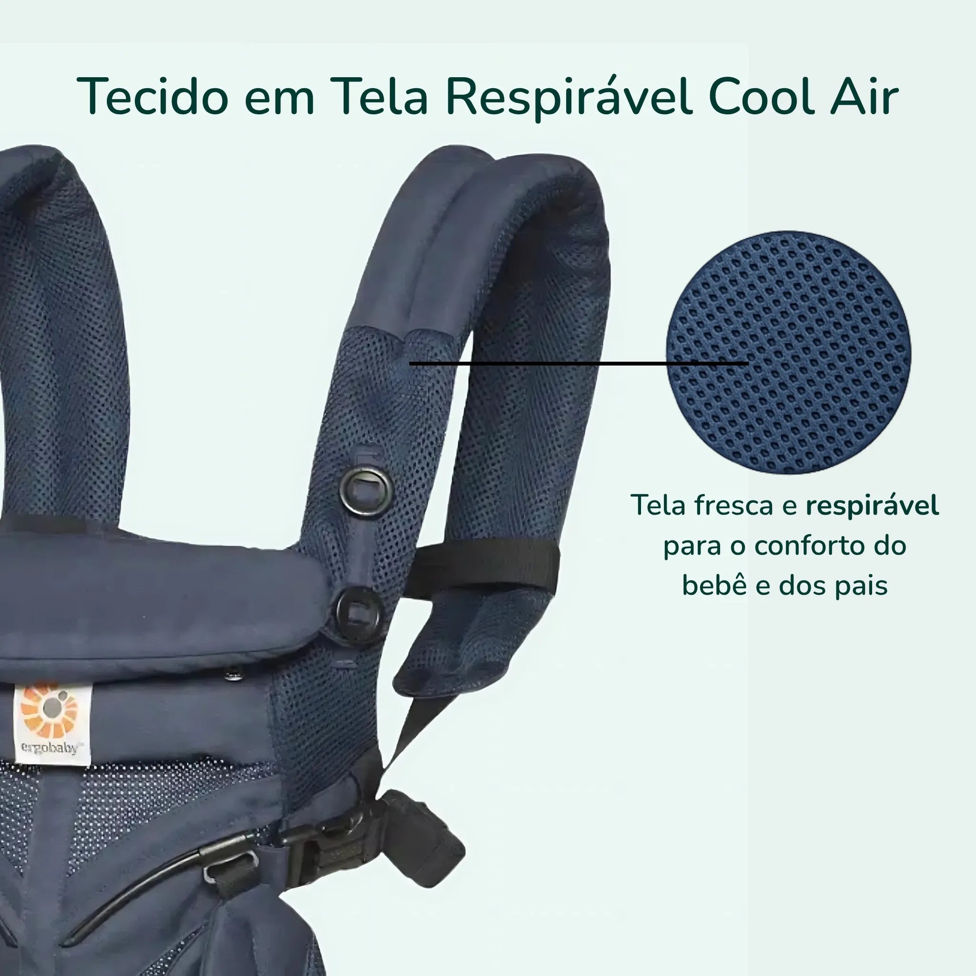 Detalhes do canguru Ergobaby ergonômico para bebê com tecido respirável Cool Air