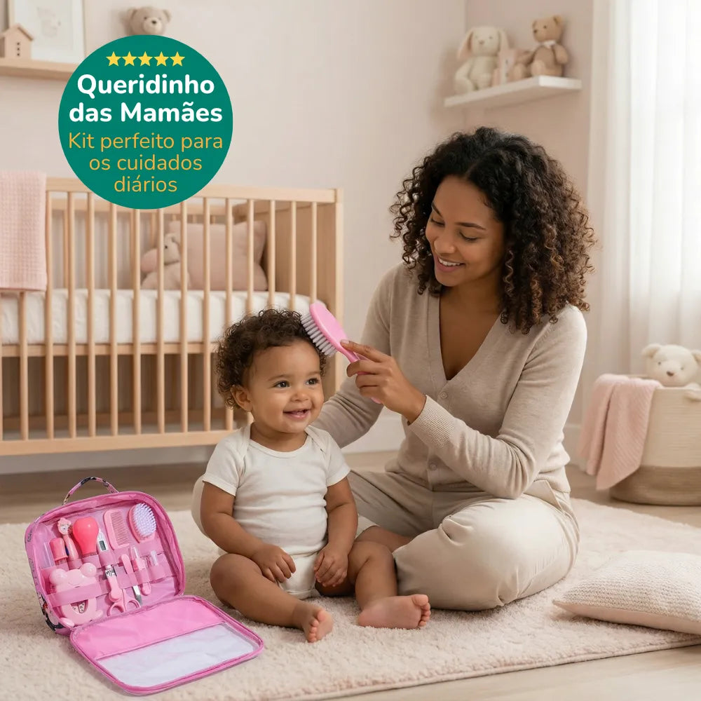 kit higiene do bebê para cuidados diários, com escova e acessórios seguros para recém nascido