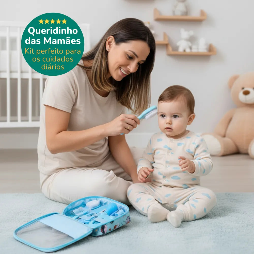 kit higiene bebê para cuidados diários, com escova macia ideal para recém nascido