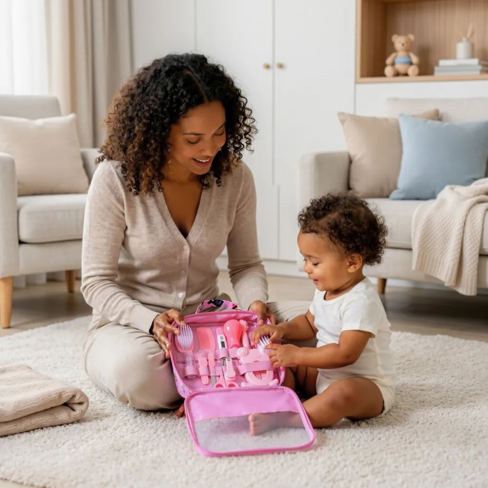 kit higiene bebê menina completo, ideal para cuidados delicados e rotina diária do bebê