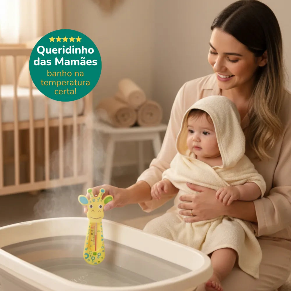 termômetro para banho auxiliando no banho do bebê com mais segurança