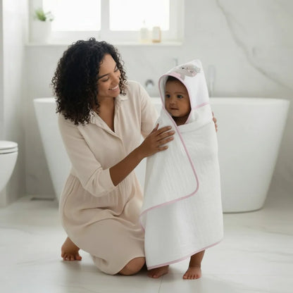 Toalha de Banho Bebe com Capuz - Gatinha Mimi