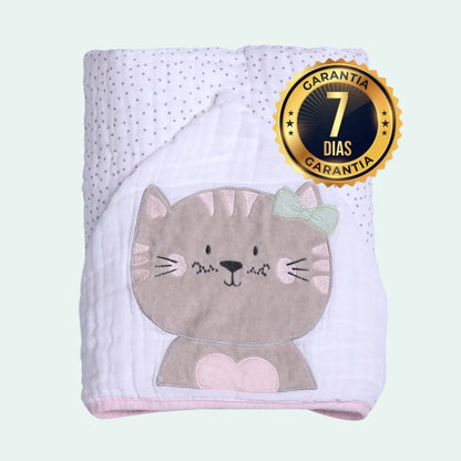 Toalha de Banho Bebe com Capuz - Gatinha Mimi